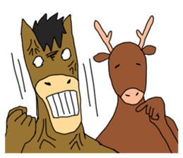 A horse and a deer 2 sticker #6744741