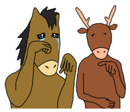 A horse and a deer 2 sticker #6744742