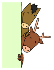 A horse and a deer 2 sticker #6744757