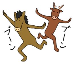 A horse and a deer 2 sticker #6744758