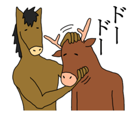 A horse and a deer 2 sticker #6744762