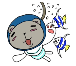 Summer and daily life of the bear sticker #6750657