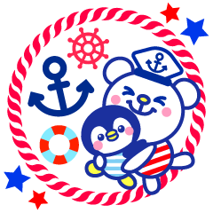 Marine bear & penguin : Tricolor color