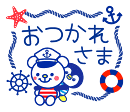 Marine bear & penguin : Tricolor color sticker #6758930