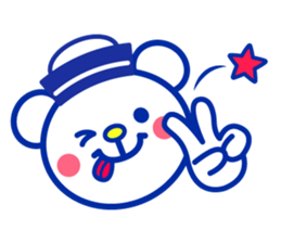 Marine bear & penguin : Tricolor color sticker #6758934