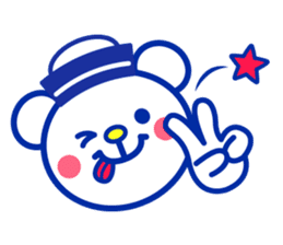 Marine bear & penguin : Tricolor color sticker #6758934