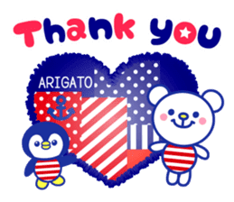 Marine bear & penguin : Tricolor color sticker #6758940