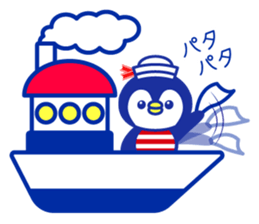 Marine bear & penguin : Tricolor color sticker #6758941