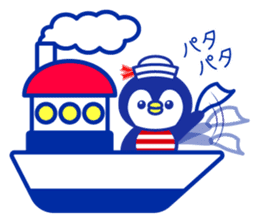 Marine bear & penguin : Tricolor color sticker #6758941