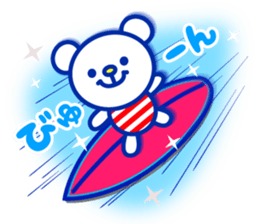 Marine bear & penguin : Tricolor color sticker #6758953