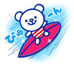 Marine bear & penguin : Tricolor color sticker #6758953