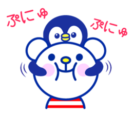 Marine bear & penguin : Tricolor color sticker #6758954
