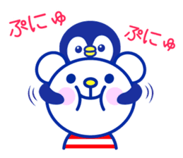 Marine bear & penguin : Tricolor color sticker #6758954