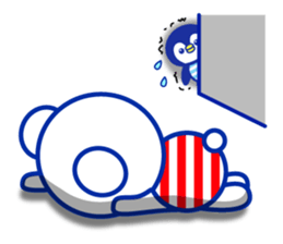 Marine bear & penguin : Tricolor color sticker #6758957