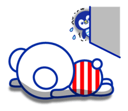 Marine bear & penguin : Tricolor color sticker #6758957