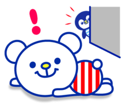 Marine bear & penguin : Tricolor color sticker #6758958