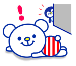 Marine bear & penguin : Tricolor color sticker #6758958