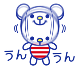 Marine bear & penguin : Tricolor color sticker #6758960