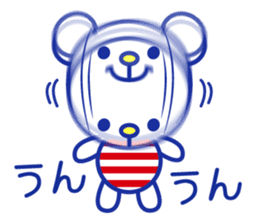 Marine bear & penguin : Tricolor color sticker #6758960