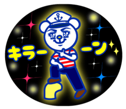 Marine bear & penguin : Tricolor color sticker #6758967