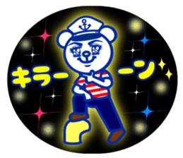 Marine bear & penguin : Tricolor color sticker #6758967