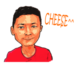 Hand-painted figures in daily life sticker #6761011