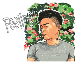 Hand-painted figures in daily life sticker #6761013