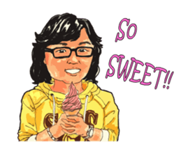 Hand-painted figures in daily life sticker #6761015