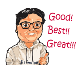 Hand-painted figures in daily life sticker #6761022