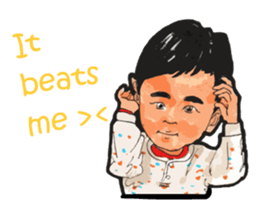 Hand-painted figures in daily life sticker #6761024