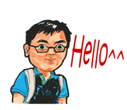 Hand-painted figures in daily life sticker #6761026