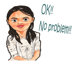 Hand-painted figures in daily life sticker #6761027