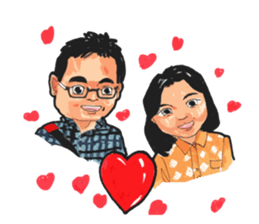 Hand-painted figures in daily life sticker #6761028