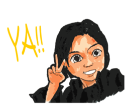 Hand-painted figures in daily life sticker #6761029