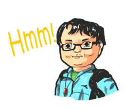 Hand-painted figures in daily life sticker #6761030