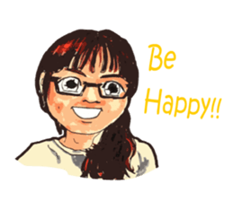 Hand-painted figures in daily life sticker #6761031