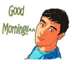 Hand-painted figures in daily life sticker #6761039