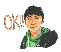 Hand-painted figures in daily life sticker #6761043