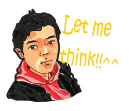 Hand-painted figures in daily life sticker #6761047