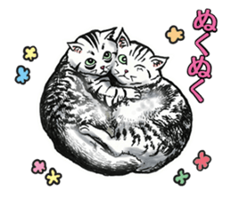Black and White/monotone cats. sticker #6762579