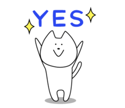 Funny Funny white cat sticker #6763328