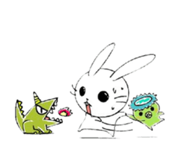 Kappa, cat, and rabbit stickers. sticker #6769838