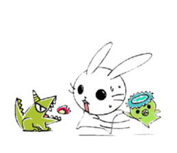 Kappa, cat, and rabbit stickers. sticker #6769838