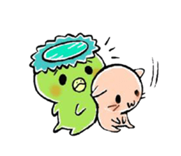 Kappa, cat, and rabbit stickers. sticker #6769841