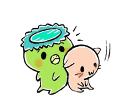 Kappa, cat, and rabbit stickers. sticker #6769841