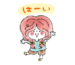 Girl in an island and rabbit sticker #6771691