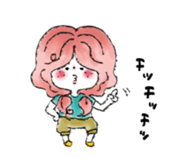 Girl in an island and rabbit sticker #6771719