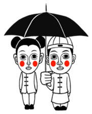 golden boy and jade girl sticker #6772206