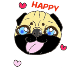 A pug, always and freely. sticker #6777014