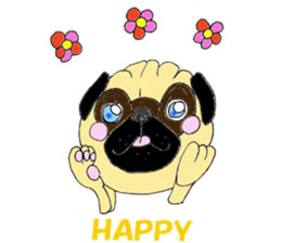 A pug, always and freely. sticker #6777021